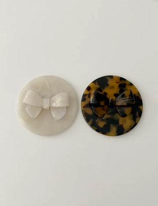 Merry Shop Ribbon Hand Mirror Marble Leopard Print Premium Portable Mini
