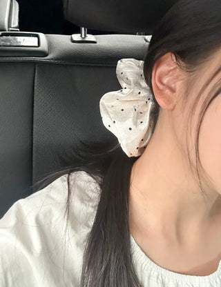 Merry Shop Scrunchie Satin Dot Oversized Band