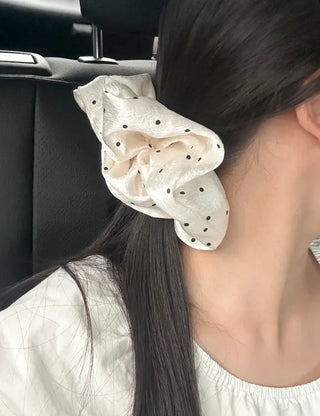 Merry Shop Scrunchie Satin Dot Oversized Band