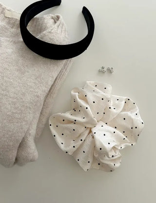 Merry Shop Scrunchie Satin Dot Oversized Band