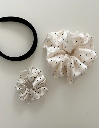 Merry Shop Scrunchie Satin Dot Oversized Band