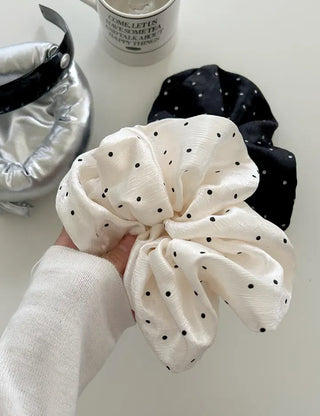 Merry Shop Scrunchie Satin Dot Oversized Band