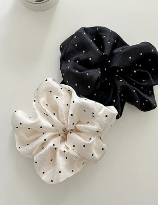 Merry Shop Scrunchie Satin Dot Oversized Band