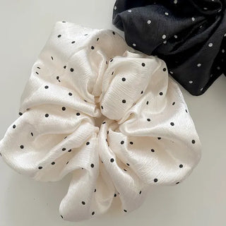 Merry Shop Scrunchie Satin Dot Oversized Band