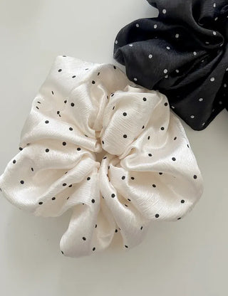 Merry Shop Scrunchie Satin Dot Oversized Band