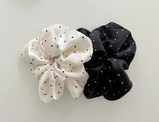 Merry Shop Scrunchie Satin Dot Oversized Band
