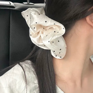 Merry Shop Scrunchie Satin Dot Oversized Band