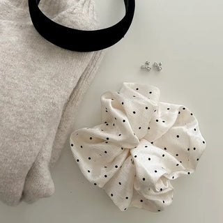 Merry Shop Scrunchie Satin Dot Oversized Band