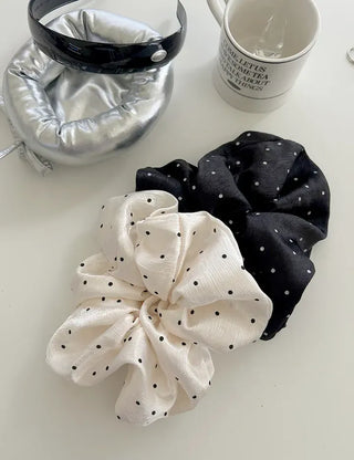 Merry Shop Scrunchie Satin Dot Oversized Band