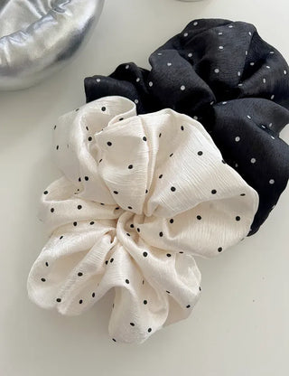 Merry Shop Scrunchie Satin Dot Oversized Band
