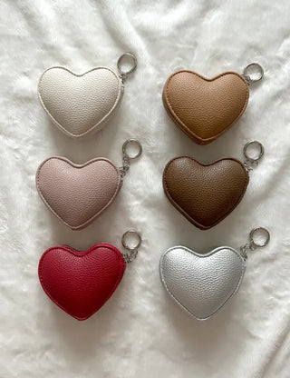 Heart mini pouch coin purse bag keyring