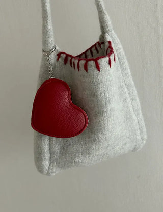 Heart mini pouch coin purse bag keyring
