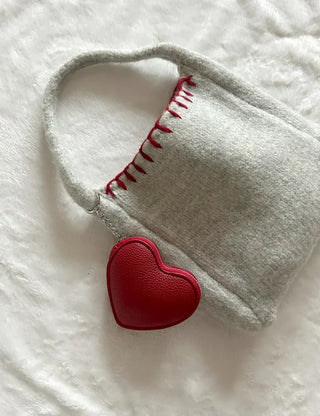 Heart mini pouch coin purse bag keyring