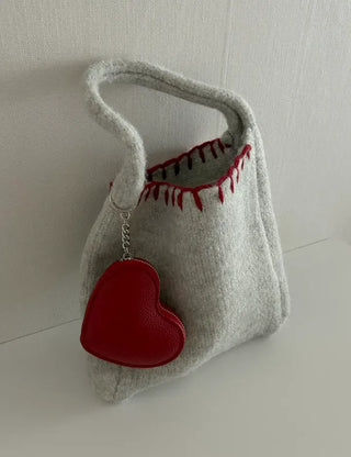 Heart mini pouch coin purse bag keyring