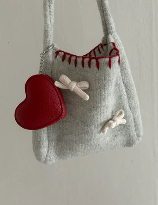 Heart mini pouch coin purse bag keyring