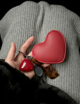 Heart mini pouch coin purse bag keyring