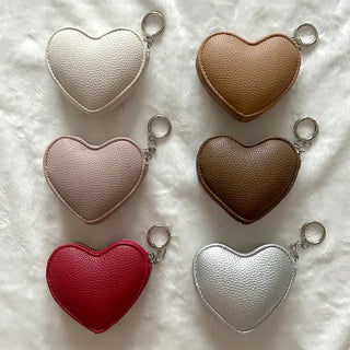 Heart mini pouch coin purse bag keyring