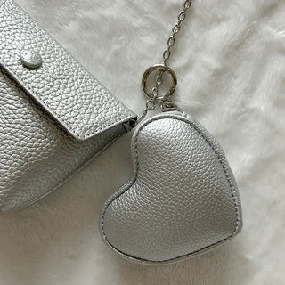 Heart mini pouch coin purse bag keyring