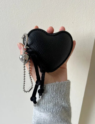 Heart mini pouch coin purse bag keyring