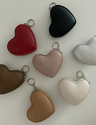 Heart mini pouch coin purse bag keyring