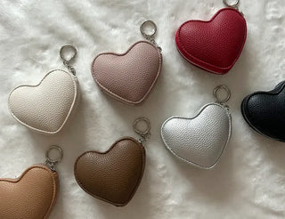 Heart mini pouch coin purse bag keyring