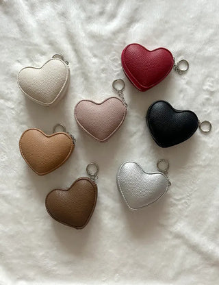 Heart mini pouch coin purse bag keyring