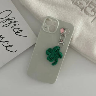 Knitted Four-Leaf Clover Lucky Keyring