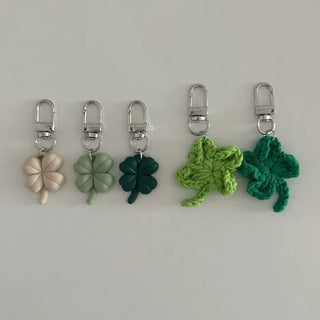 Knitted Four-Leaf Clover Lucky Keyring