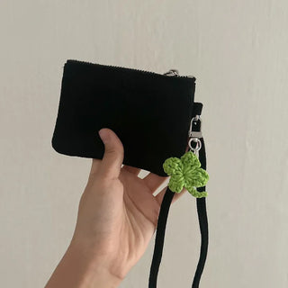 Knitted Four-Leaf Clover Lucky Keyring