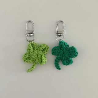 Knitted Four-Leaf Clover Lucky Keyring