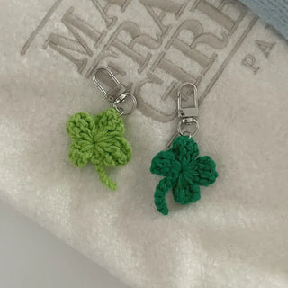 Knitted Four-Leaf Clover Lucky Keyring
