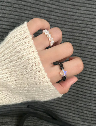 Mary Shop Star Bead Ring Handmade Aurora Women's