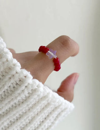 Mary Shop Star Bead Ring Handmade Aurora Women's