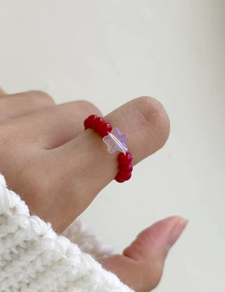 Mary Shop Star Bead Ring Handmade Aurora Women's
