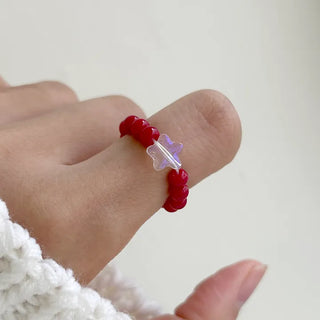 Mary Shop Star Bead Ring Handmade Aurora Women's