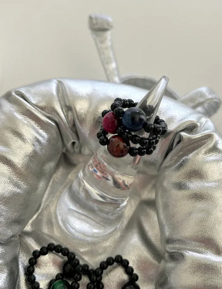 Mary Shop Gemstone Ring Tiger Eye Beads Handmade Women's