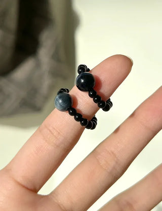 Mary Shop Gemstone Ring Tiger Eye Beads Handmade Women's