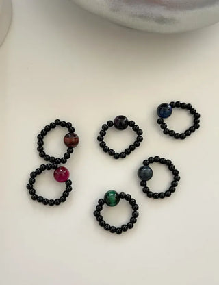 Mary Shop Gemstone Ring Tiger Eye Beads Handmade Women's