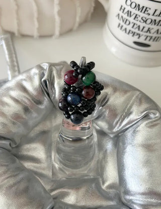 Mary Shop Gemstone Ring Tiger Eye Beads Handmade Women's