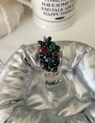 Mary Shop Gemstone Ring Tiger Eye Beads Handmade Women's