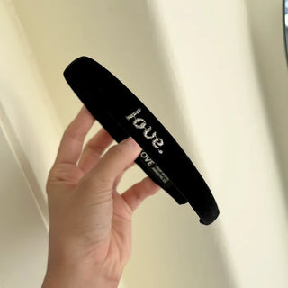Mary Shop Velvet Headband Love Embroidery Women's Slim Hairband