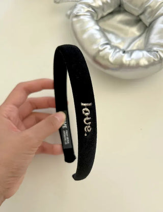 Mary Shop Velvet Headband Love Embroidery Women's Slim Hairband