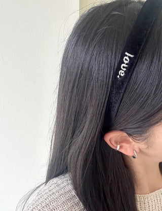 Mary Shop Velvet Headband Love Embroidery Women's Slim Hairband