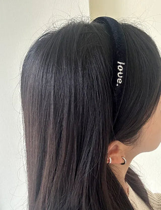 Mary Shop Velvet Headband Love Embroidery Women's Slim Hairband