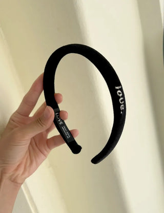 Mary Shop Velvet Headband Love Embroidery Women's Slim Hairband