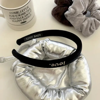 Mary Shop Velvet Headband Love Embroidery Women's Slim Hairband