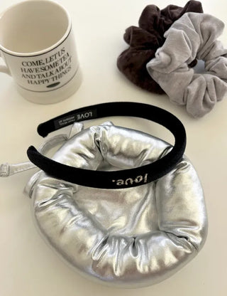 Mary Shop Velvet Headband Love Embroidery Women's Slim Hairband