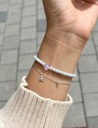 Merry Shop Silver Teddy Bear Bracelet 925 Silver Women's Daily