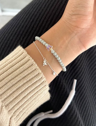 Merry Shop Silver Teddy Bear Bracelet 925 Silver Women's Daily