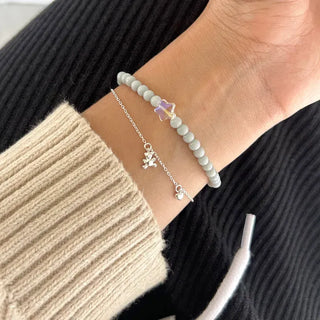 Merry Shop Silver Teddy Bear Bracelet 925 Silver Women's Daily